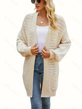 Cardigan beige légèrement extensible avec poches et détails côtelés