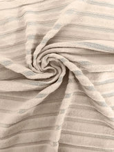 Beige Striped Ribbed Wrap Top for Women