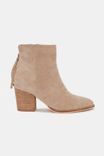 Beige Suede Point Toe Ankle Boot for Women Taupe