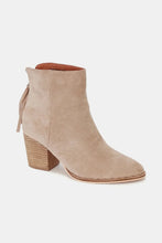 Beige Suede Point Toe Ankle Boot for Women