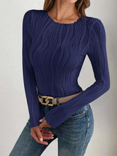 Beige Textured Long Sleeve Top for Women