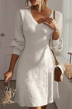 Beige Long Sleeve Textured Maxi Dress White