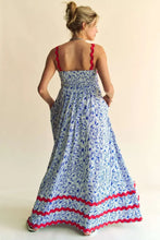 Davi & Dani Geo 2 Tone Printed Wavi Trim Tiered Maxi Dress Casual Dresses