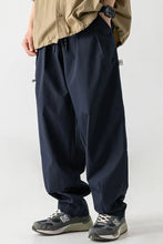 Men's Plus Size Drawstring Pants with Pockets Navy
