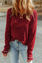 Round Neck Long Sleeve Sweater Burgundy