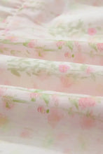 Floral Puff Sleeve Square Neck Knotted Open Back Ruffled Mini Dress Woman Dress