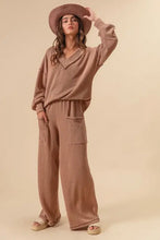 BiBi 2tone Cord Rib Waist Band Side Pocket Pants Woman Pants