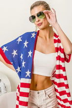 Bibi American Flag Low Gauge Knit Cardigan with Stars and Stripes