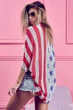 Bibi American Flag Cocoon Knit Cardigan for Women