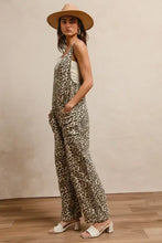 BiBi leopard print animal print wide-leg overalls jumpsuit