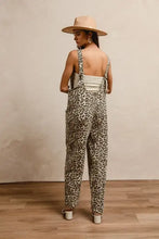 BiBi leopard print adjustable strap jumpsuit back view