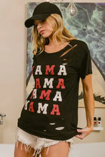 BiBi MAMA Graphic Distressed Short Sleeve T-Shirt Woman T Shirts