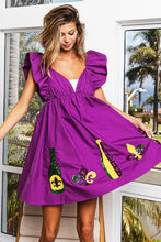 BiBi Mardi Gras Sequin Embroidery Ruffled Dress Casual Dresses