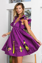 BiBi Mardi Gras Sequin Embroidery Ruffled Dress Casual Dresses