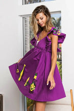 BiBi Mardi Gras Sequin Embroidery Ruffled Dress Casual Dresses