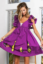 BiBi Mardi Gras Sequin Embroidery Ruffled Dress Casual Dresses