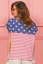 Bibi Star Stripe Combo American Flag Womens Top Woman T Shirts
