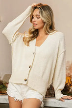 BiBi V-Neck Button Up Dropped Shoulder Cardigan Woman Outerwear