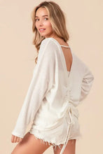 BiBi waffled backless drawstring T-shirt with white top and shorts