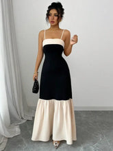 Black and Cream Sleeveless Tiered Maxi Dress Maxi Dresses