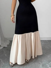 Black and Cream Sleeveless Tiered Maxi Dress Maxi Dresses