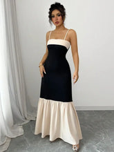 Black and Cream Sleeveless Tiered Maxi Dress Maxi Dresses