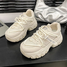Black and White Chunky Fashion Sneakers for Women Beige