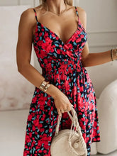 Black and White Leaf Print Tropical Sundress Casual Dresses