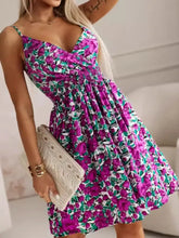 Black and White Leaf Print Tropical Sundress Purple Flower Casual Dresses