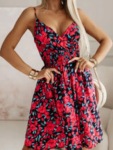Black and White Leaf Print Tropical Sundress Casual Dresses