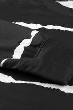 Camisola de Manga Comprida às Riscas Preto e Branco para Mulher T-shirts Femininas