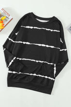 Black and White Striped Long Sleeve Shirt for Women