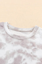 Black and White Tie Dye Round Neck Long Sleeve T Shirt for Women Woman T Shirts