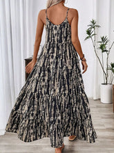 Black and White Tie Dye Tiered Sleeveless Maxi Dress