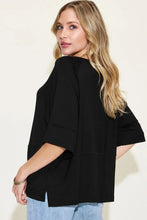 Black Bamboo Round Neck Top for Women Stretchy Size Bamboo T Shirt