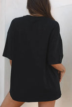 Black Bandana Print Oversized Cotton T-Shirt for Women
