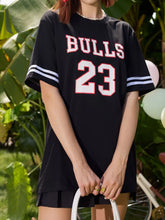 Black Bulls Jersey Dress with White Stripes for Women