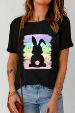 Women’s black bunny graphic crop top in basic style