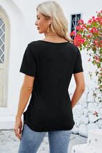 Black Button-Up T-Shirt for Women with Short Sleeve Length Woman T Shirts