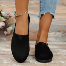 Black suede round toe flats with turquoise beaded anklet