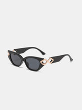 Black Cat Eye Sunglasses with Diamond Accents UV400 Protection