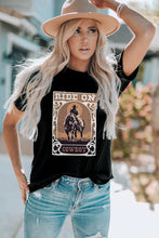 Black Cowboy Graphic T-Shirt for Women