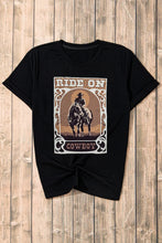 Black Cowboy Graphic T-Shirt for Women