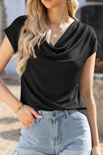 Black Cowl Neck Top for Women Black