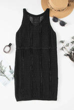 Black Crochet Knit Beach Cover-Up Dress Swimwear Cover-Ups