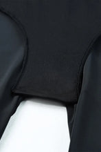 Black Cropped Capri Swim Leggings Stretch Swim Bottoms