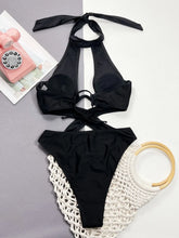 Black Cut-Out One-Piece Swimsuit with Removable Padding and Underwire