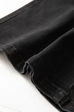 Black Denim Button Front Midi Skirt for Women Woman Skirts