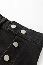 Black Denim Button Front Midi Skirt for Women Woman Skirts