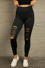 Black Distressed High-Waist Leggings for Women Black Woman Leggings